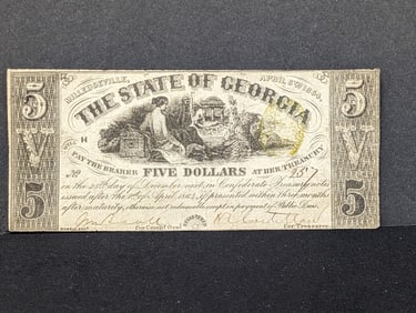 $5 State of Georgia 1864 Note