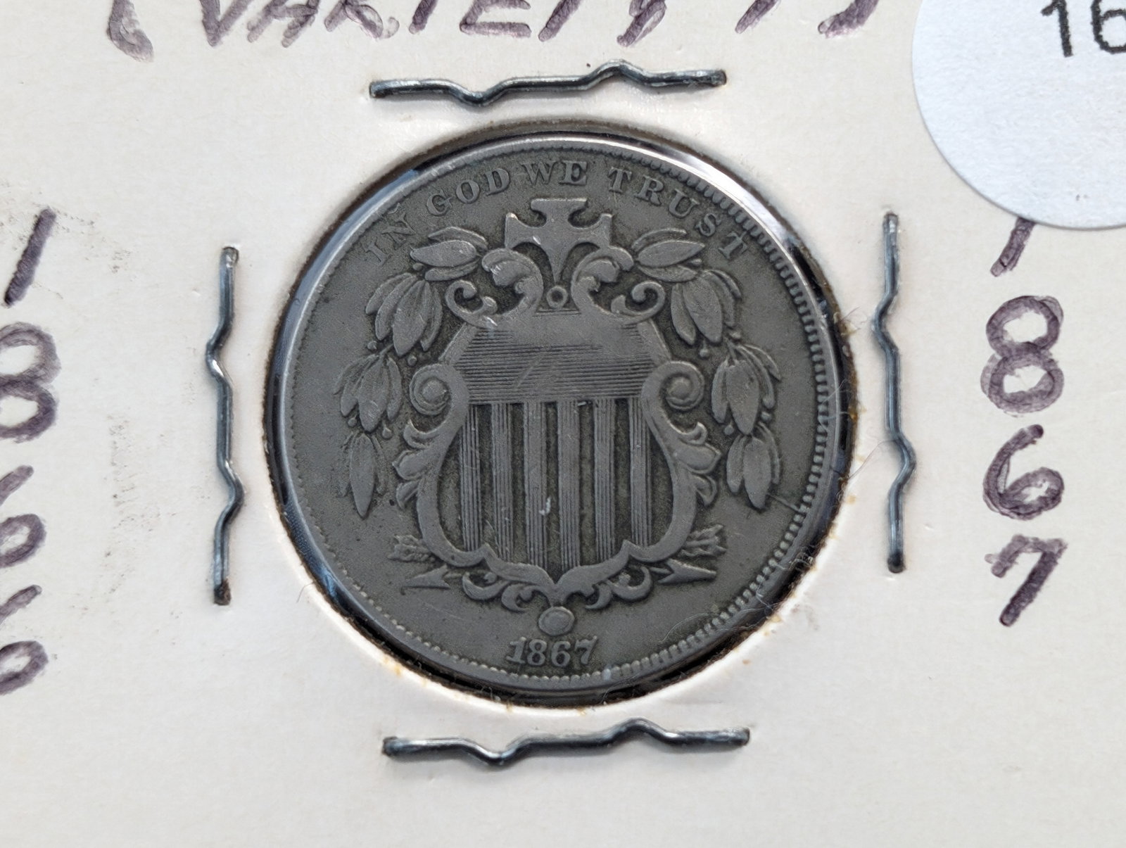 1867 Var. 1 Shield Nickel: 1867 Var. 1 Shield Nickel