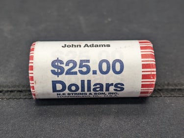 Roll of (25) 2007 BU John Adams Presidential Dollars