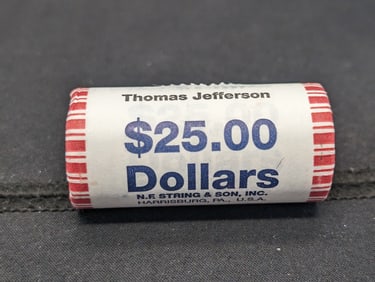 Roll of (25) 2007 BU Thomas Jefferson Presidential Dollars