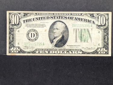 1934-A Bank of Cleveland $10 Green Seal Federal Reserve Note