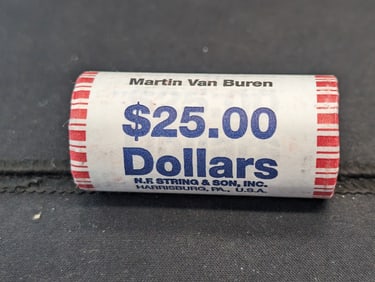 Roll of (25) 2008 BU Martin Van Buren Presidential Dollars