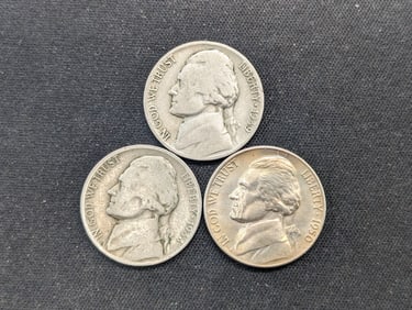 1950-D UNC + 1938-D & 1939-D Jefferson Nickels