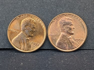 (2) 1958/7-D Red UNC Lincoln Wheat Cents