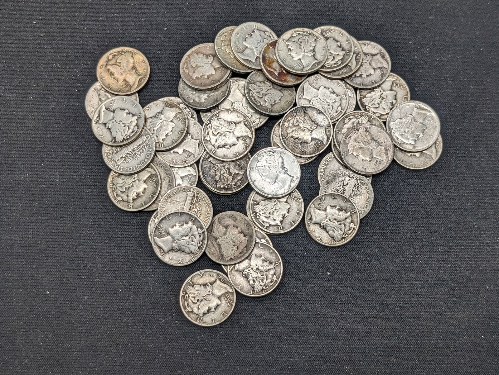 Tube (50) Mercury Dimes (1 of 5)