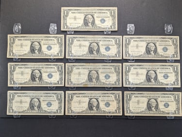 (3) 1957, (2) 1957-A, (5) 1957-B Series- $1 Silver Certificates