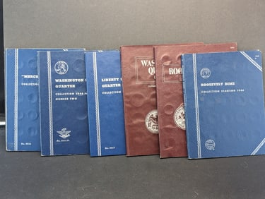 6 Assorted Empty Coin Books