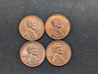 1944, 1948, 2 1957 R/B UNC Lincoln Wheat Cents