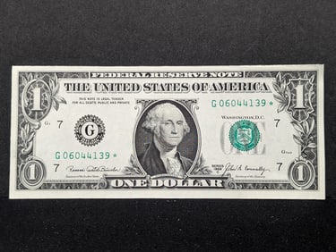 1969-C $1 Green Seal Federal Reserve Star Note- Crisp- 0 Starts Serial Number