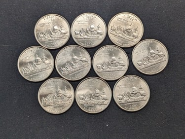 (10) 2000-P Virginia State Quarters- MS+