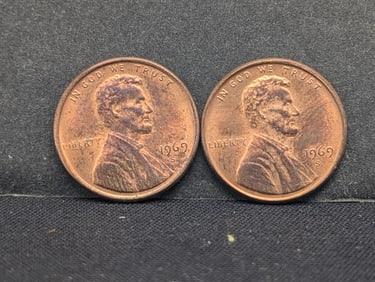 2 -1969-S DDO Lincoln Memorial Cents