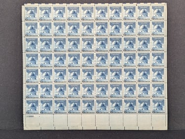 Sheet of 70 Three Cent stamps, Scott 966. 1948 issue Palomar Observatory. Mint Never Hinged.