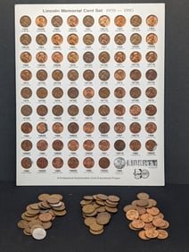 1930P to 1995 D (No 31 D, S) Over 150 Different Wheat and Memorial Pennies