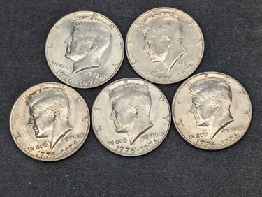 (5) UNC 1976-P Clad Kennedy Half Dollars