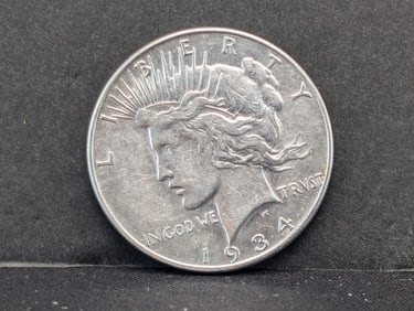 1934 Peace Dollar. Higher grade.