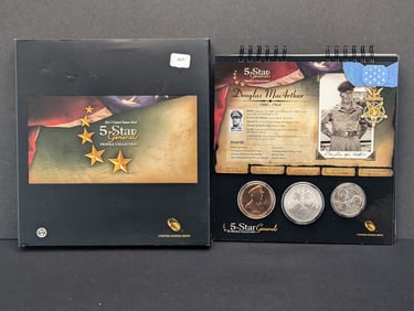 2013 Five Star General Profile Set. 2013-W silver $1. 2013-D Half, and Bronze Medal. GEM BU in