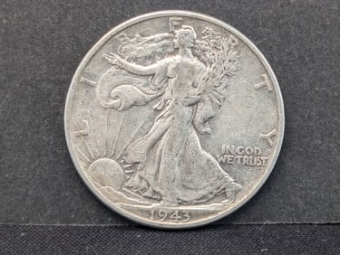 1943 AU Walking Liberty Half Dollar