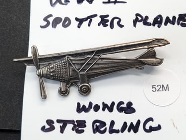 Sterling Silver WWII Spotter Plane Wings