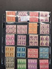 Sheet of Extremely Rare U.S. 4 Block Stamps- Mint