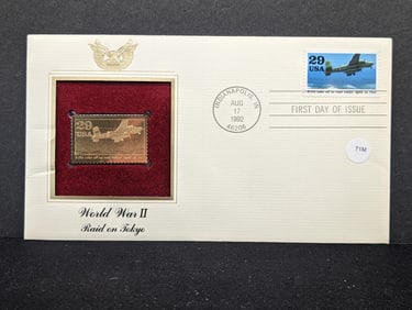 1992 24K Gold WWII First Day Cover