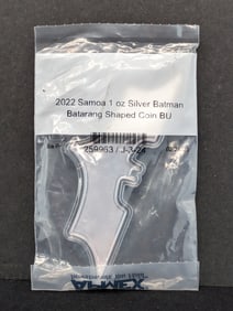 2022 Samoa 1oz Silver Batman Batarang Shaped Coin