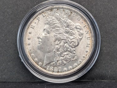 1887 Morgan Dollar Brilliant Uncirculated/Reverse Rim Toning