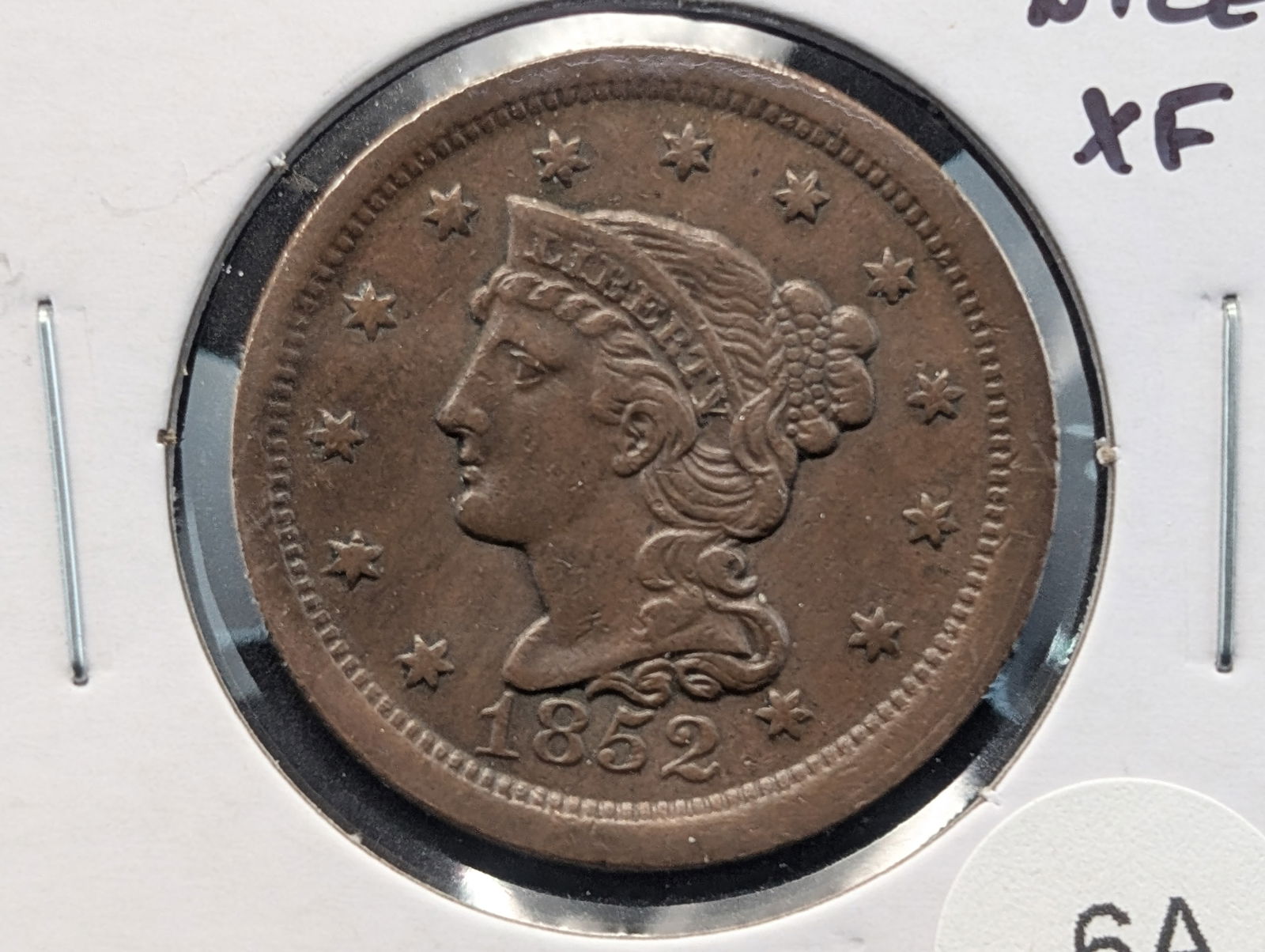 1852 Large Cent. Nice XF. (1 of 3)