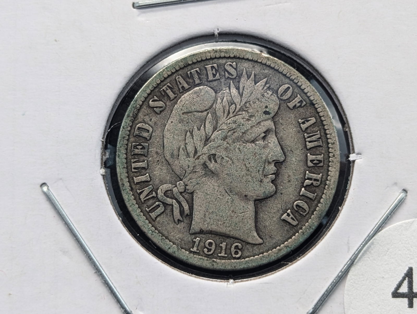 1916 Barber Dime. VF. (1 of 3)