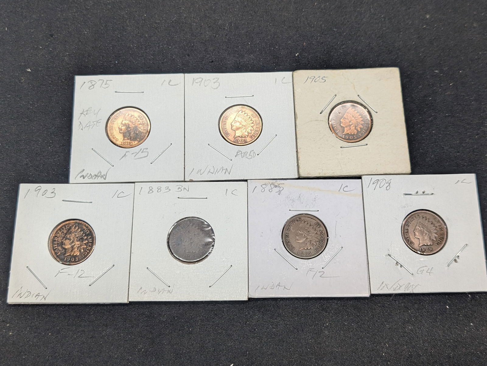 (7) Assorted Indian Head Cents (1 of 5)