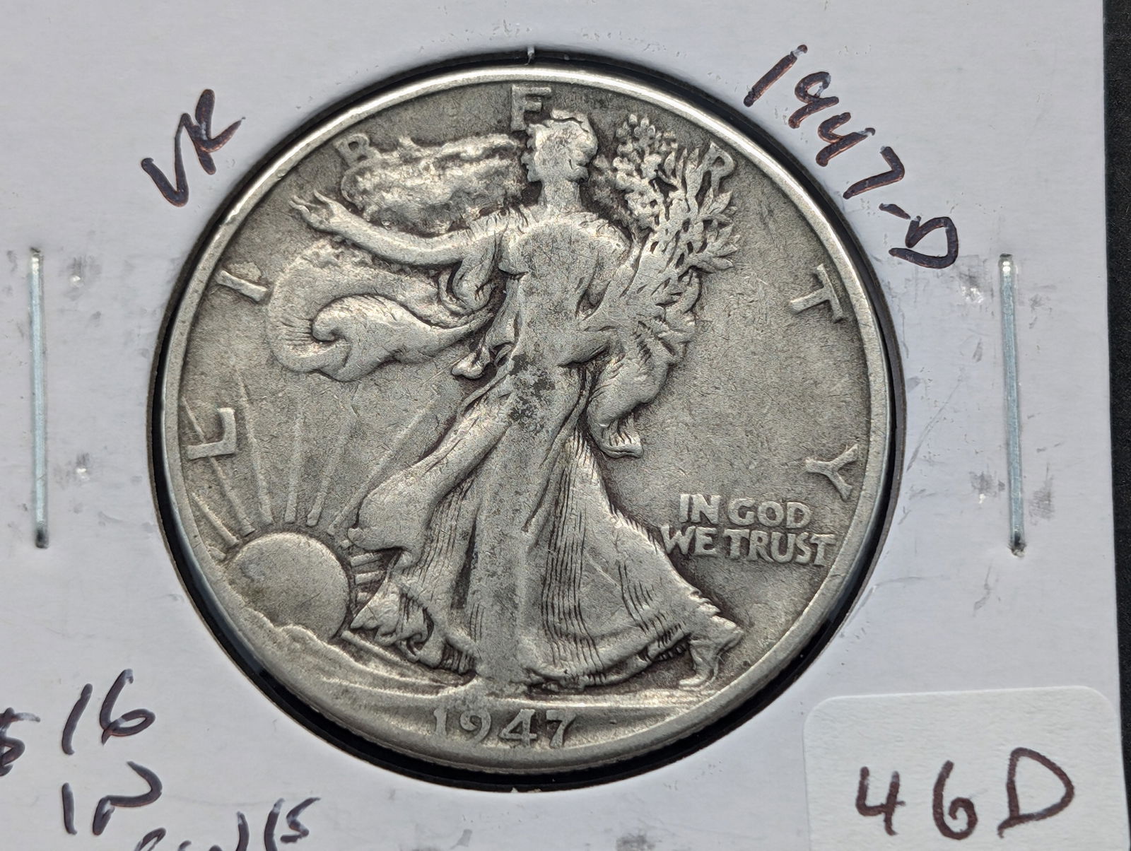 1947-D Silver Walking Liberty half Dollar - Better Grade - Nice Details (1 of 3)