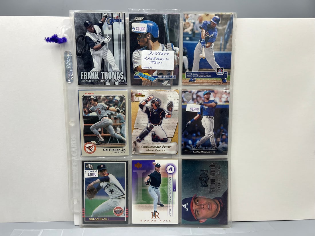 Lot of (18) Assorted Baseball Star Player Cards - Varying Conditions - Ken Griffey Jr, Cal Ripken (1 of 2)