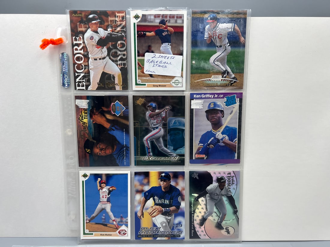 Lot of (18) Assorted Baseball Star Player Cards - Varying Conditions - Ken Griffey Jr, Cal Ripken (1 of 2)