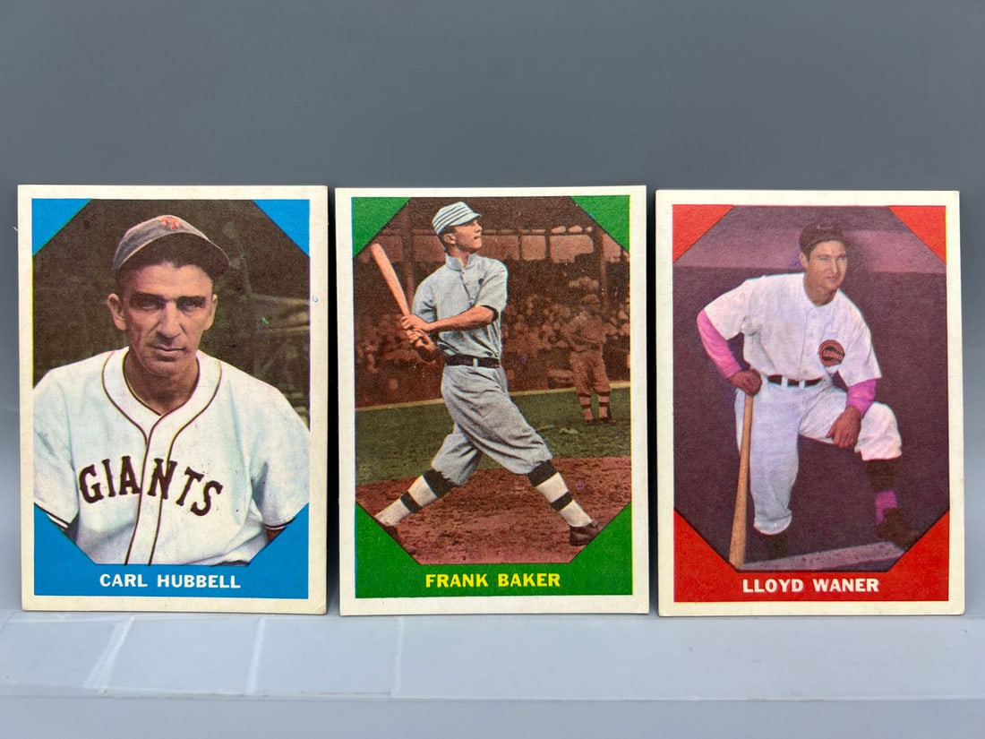 LOT OF (3) 1960 FLEER HOF: #4 HUBBELL, #41 BAKER & #78 L. WANER: LOT OF (3) 1960 FLEER HOF: #4 HUBBELL, #41 BAKER & #78 L. WANER