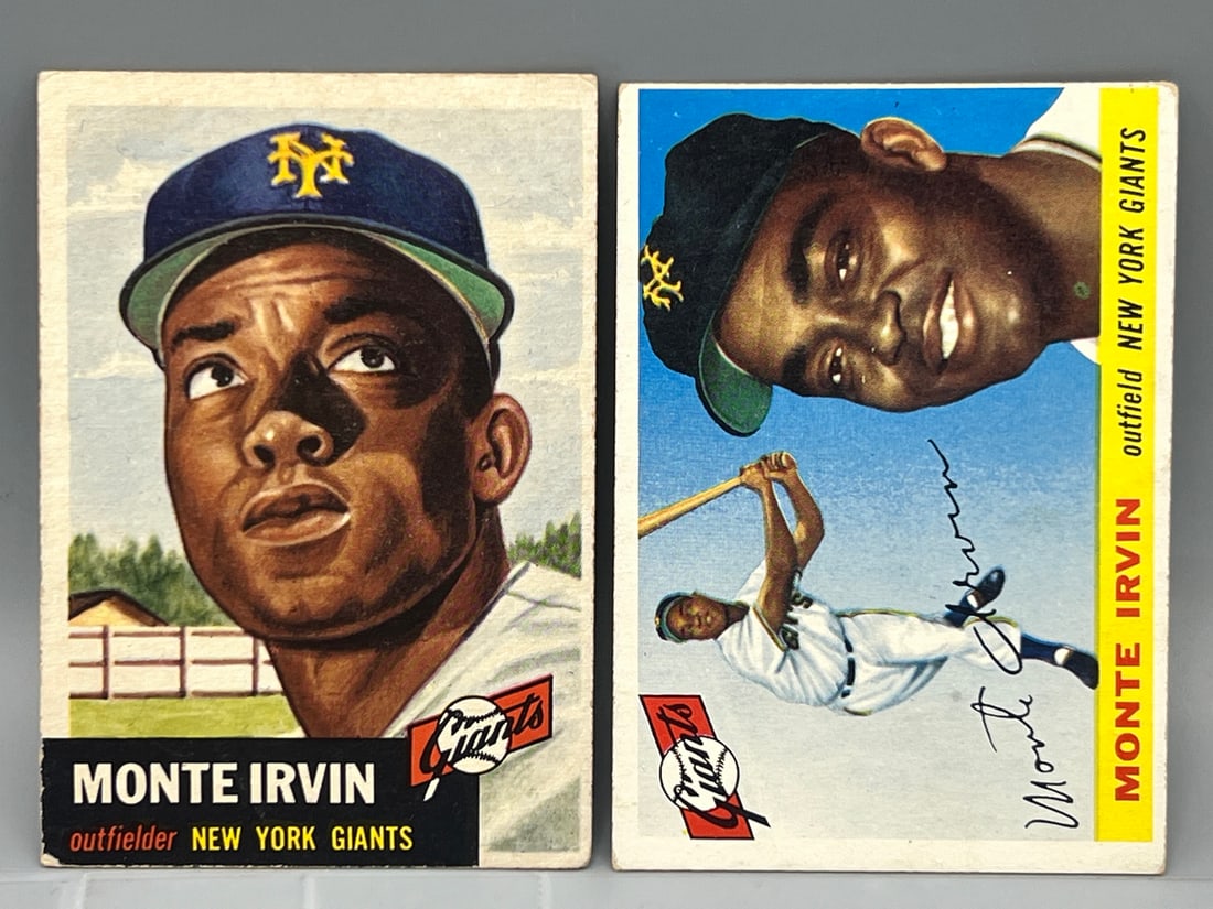 TWO (2) MONTE IRVIN CARDS:  1953T #62  &  1955T #100 (1 of 2)
