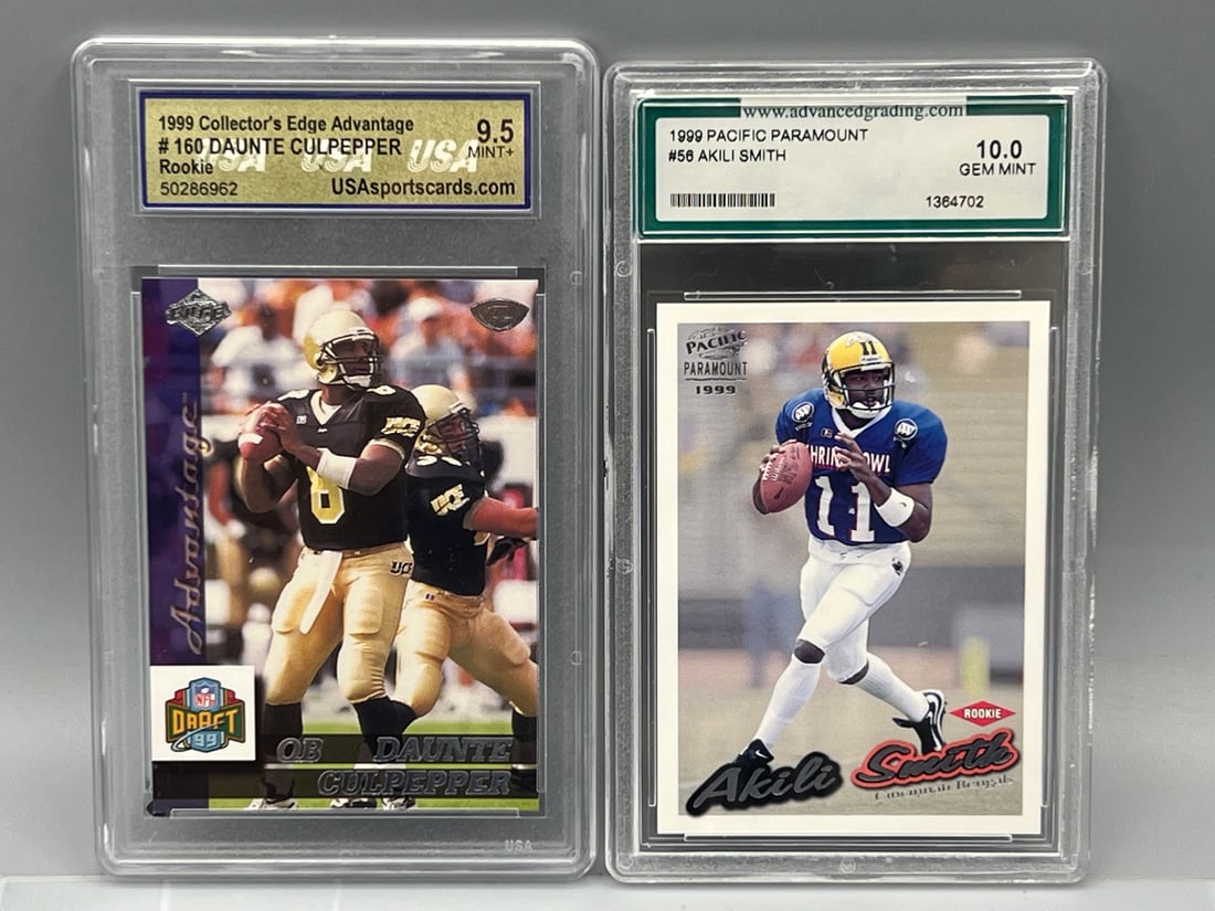 1999 Pacific Paramount Akili Smith RC #56 Advanced Grading & 1999 Collector's Edge Advantage Daunte (1 of 2)