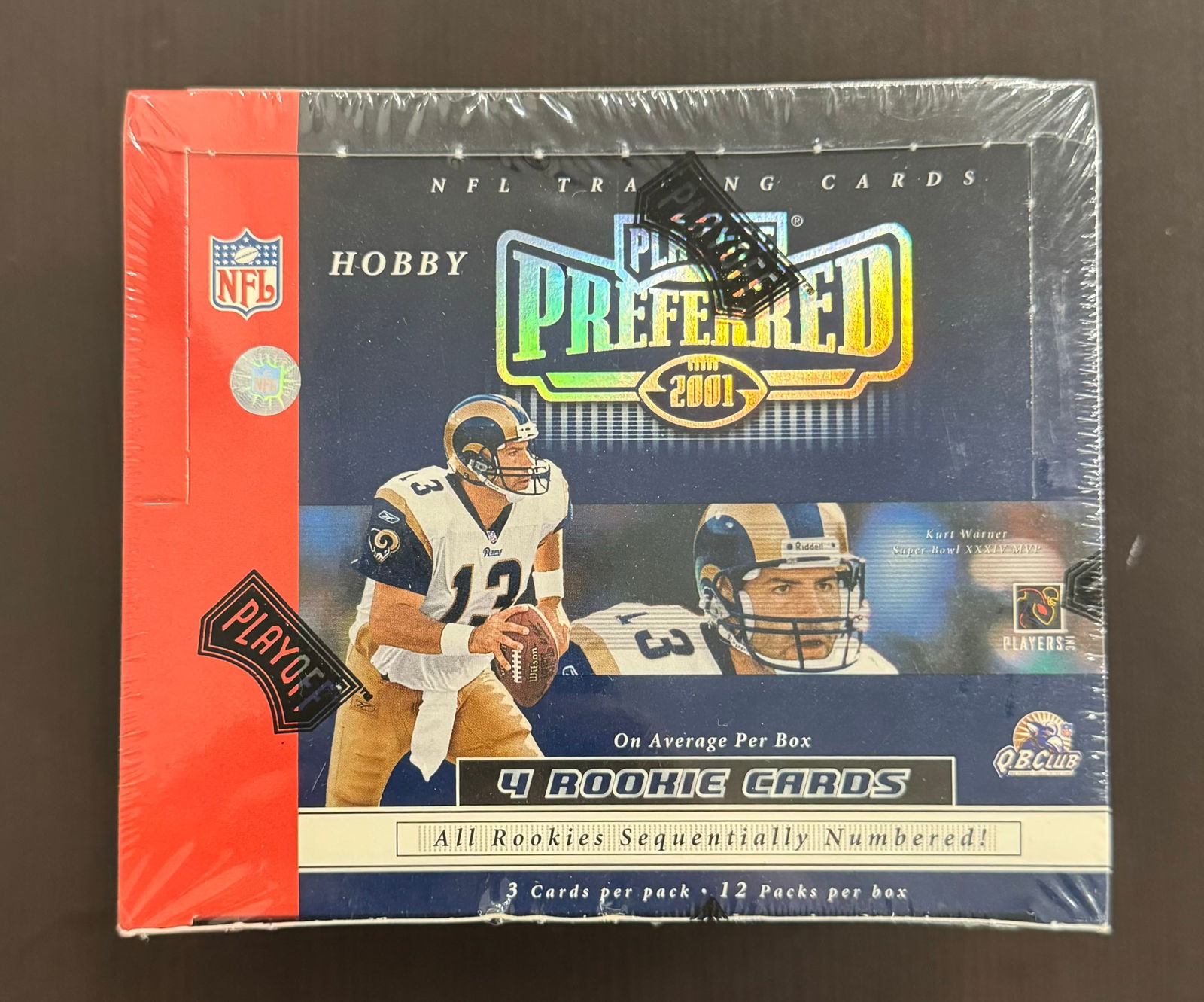 2001 Playoff Preferred Football Factory Sealed Hobby Box - Possible Drew Brees Rookie, Tom Brady 2nd (1 of 3)