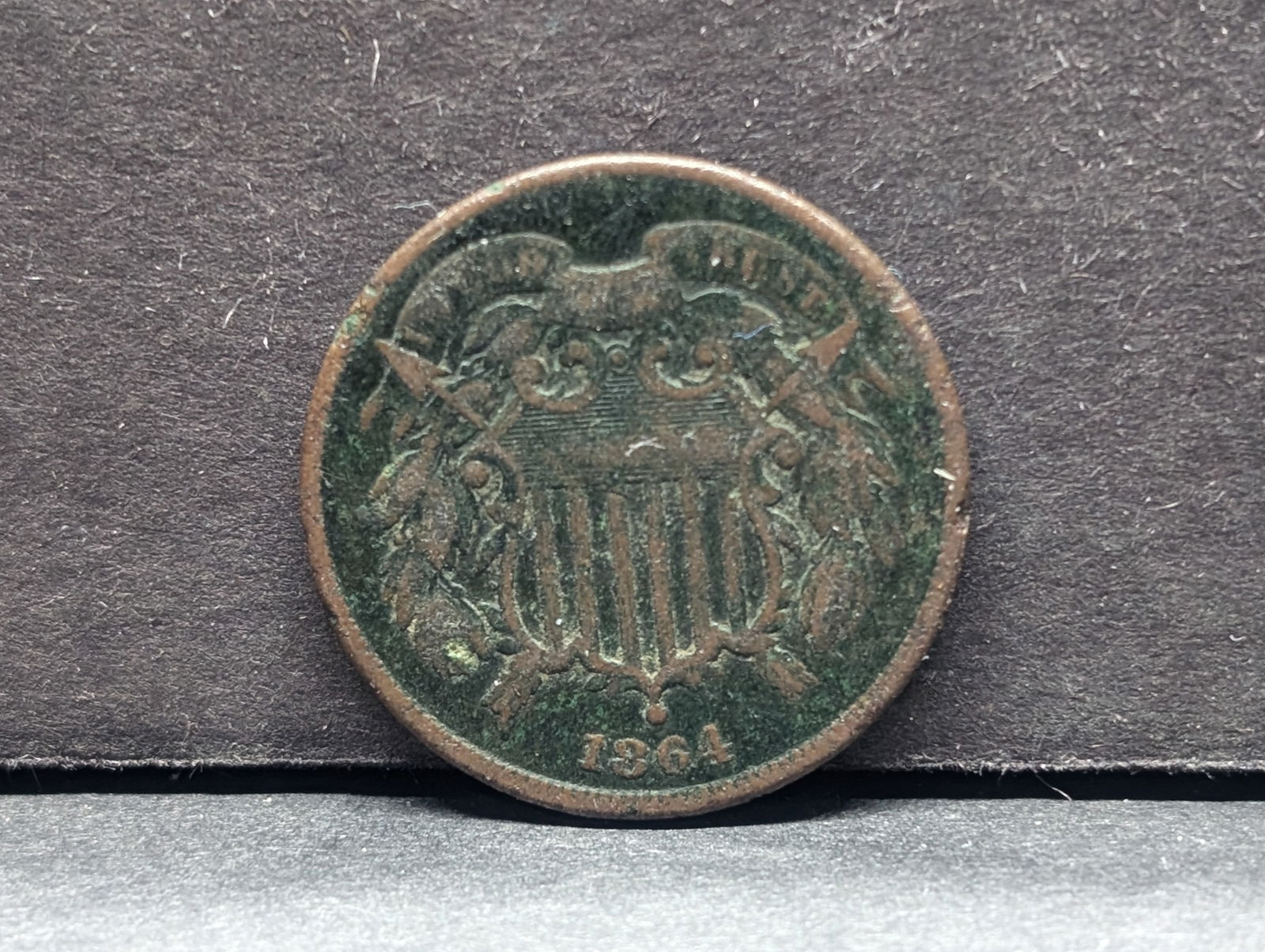 1864 Large Motto Two Cent Piece. (1 of 3)