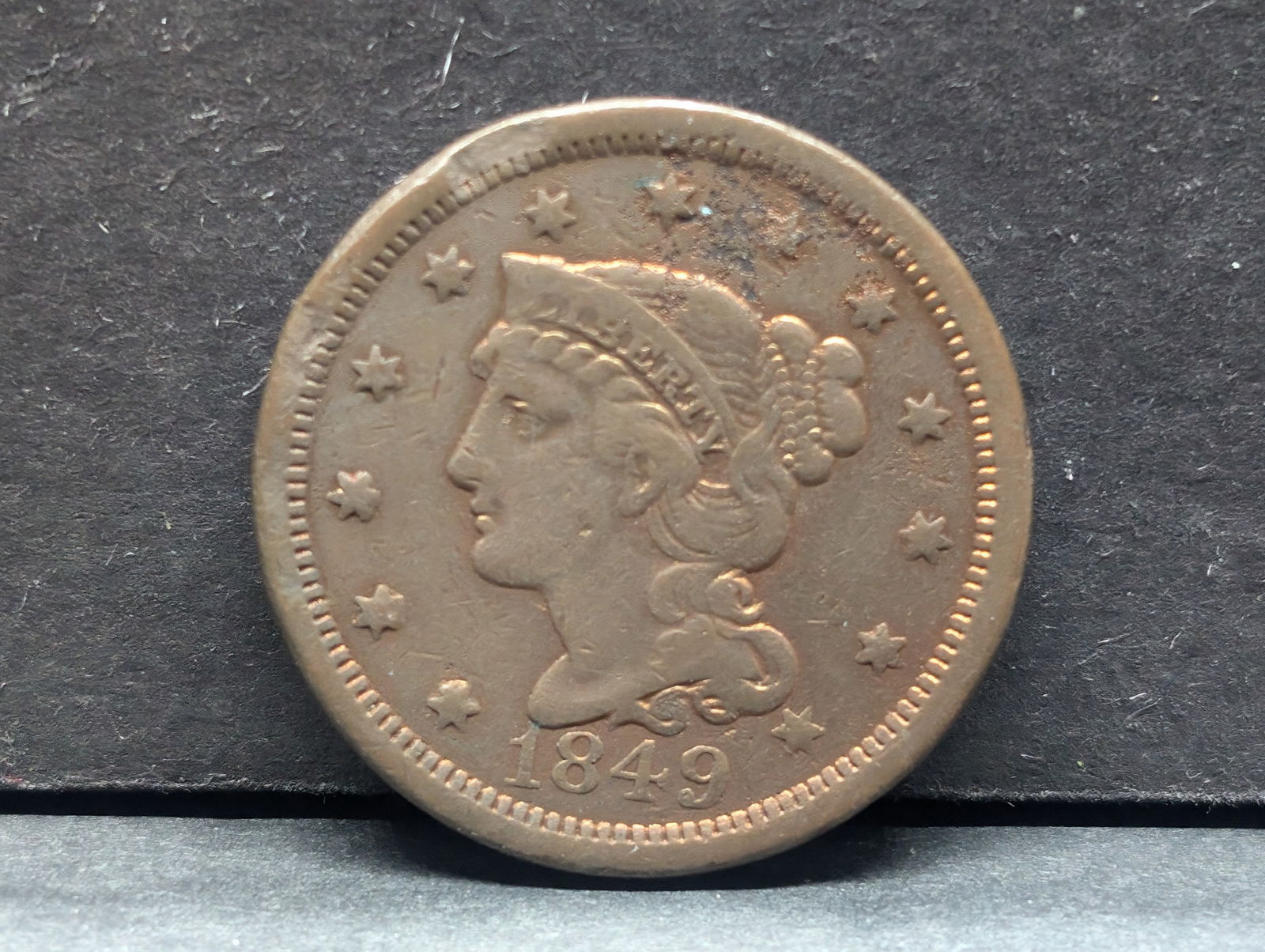 1849 Braided Hair Large Cent - Great Detail!! (1 of 2)