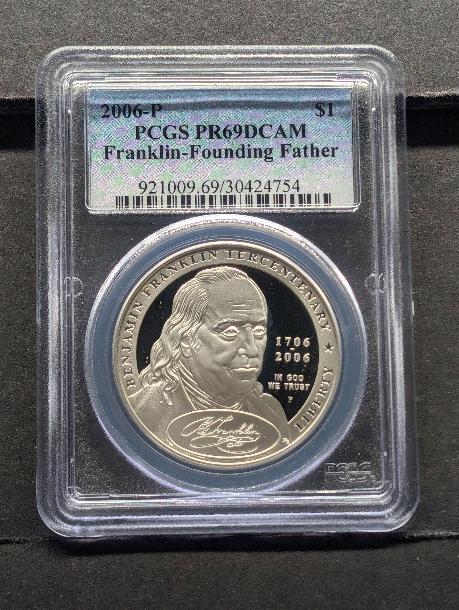 2006-P PROOF Franklin - Founding Father Commem Silver Dollar - PCGS PR69 DCAM (1 of 4)