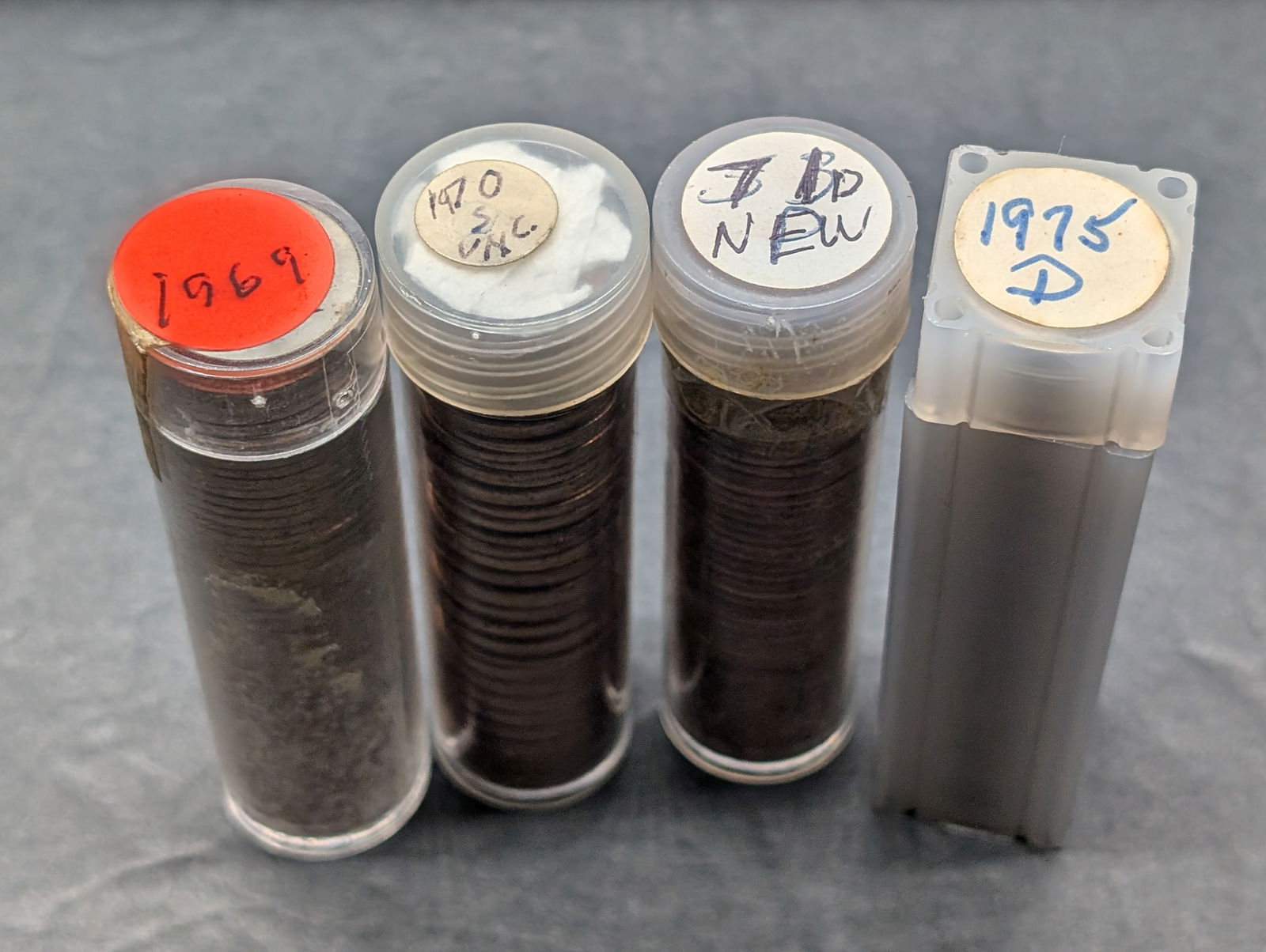 Four Choice/GEM Red BU rolls of Lincolns: 1969, 70-S, 71 D, and 75 D. (1 of 3)