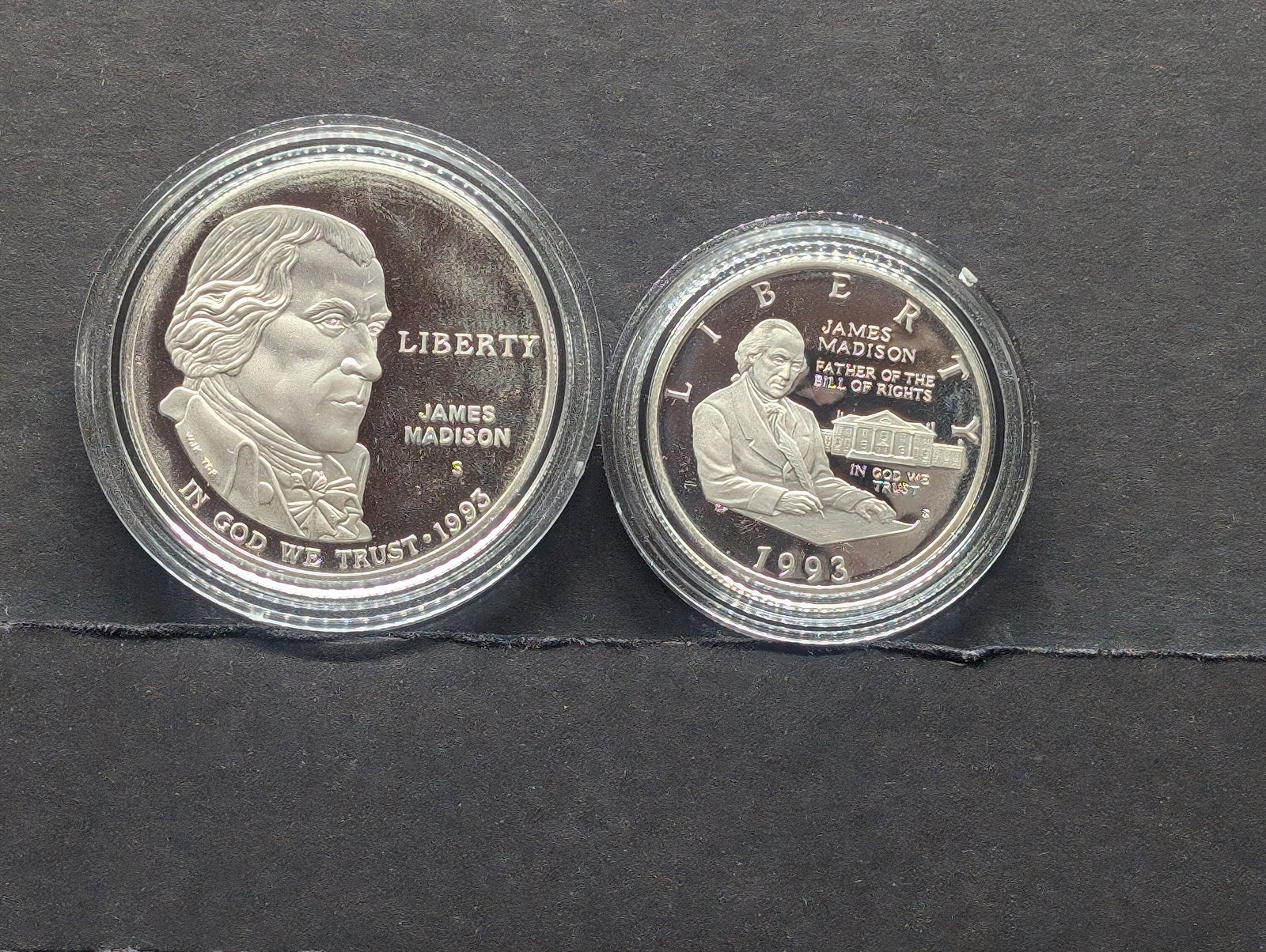 1993-S PROOF Bill of Rights Commem Silver Dollar in OGP w/ COA: 1993-S PROOF Bill of Rights Commem Silver Dollar in OGP w/ COA