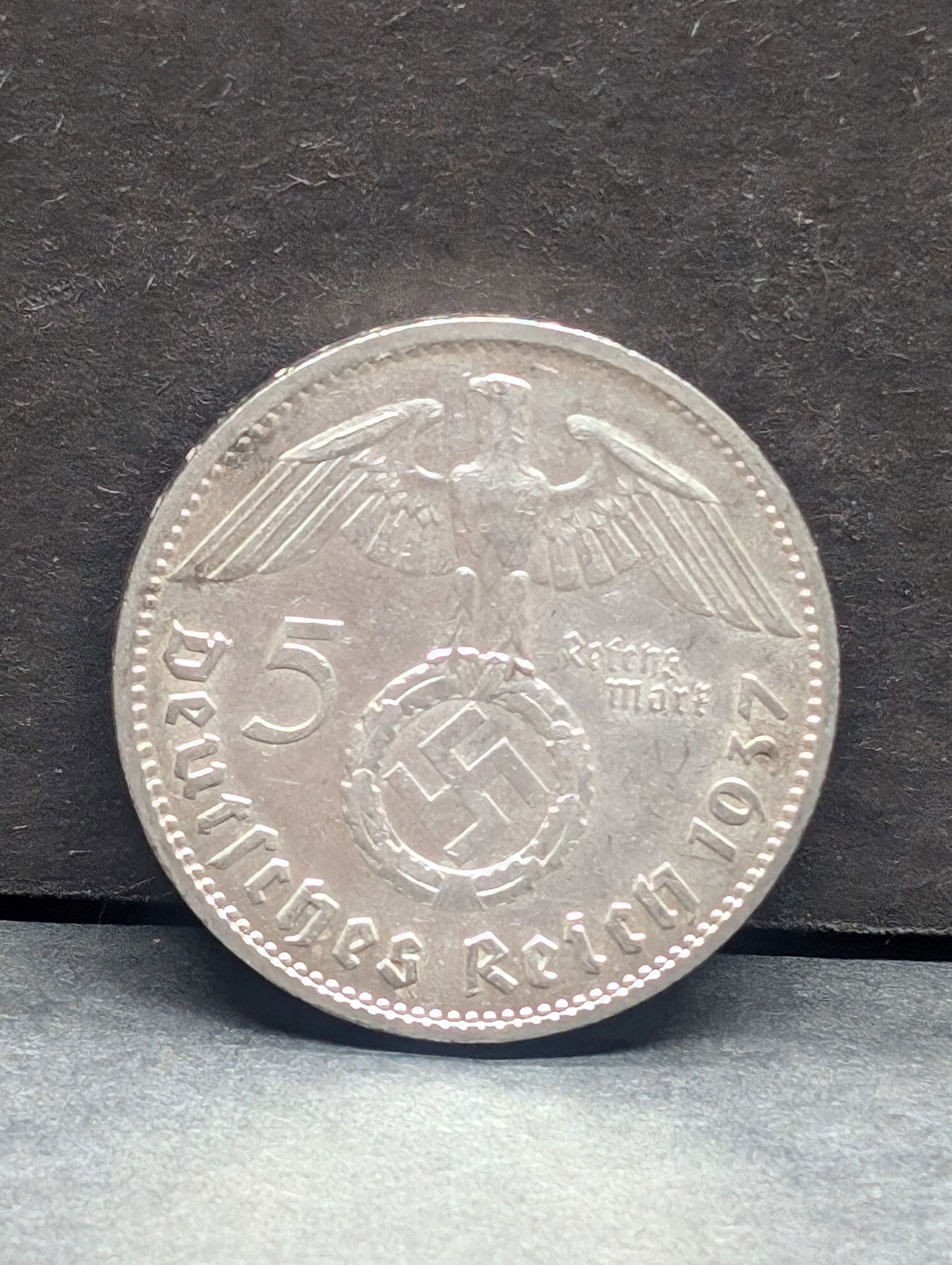 1937 German Historic Symbol 5 Reichsmark Silver Coin (1 of 2)