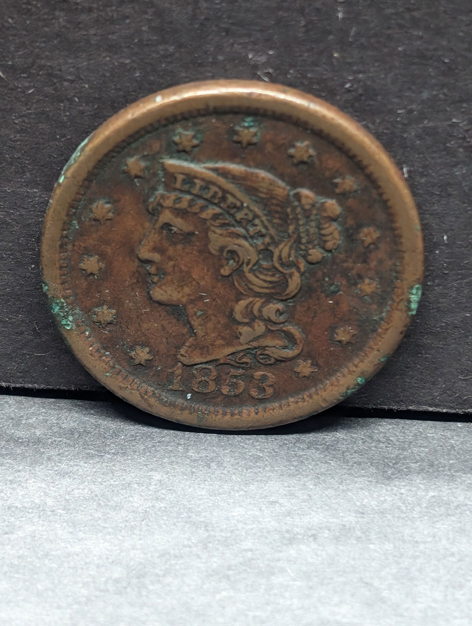 1853 Braided Hair Large Cent **VF+** (1 of 2)