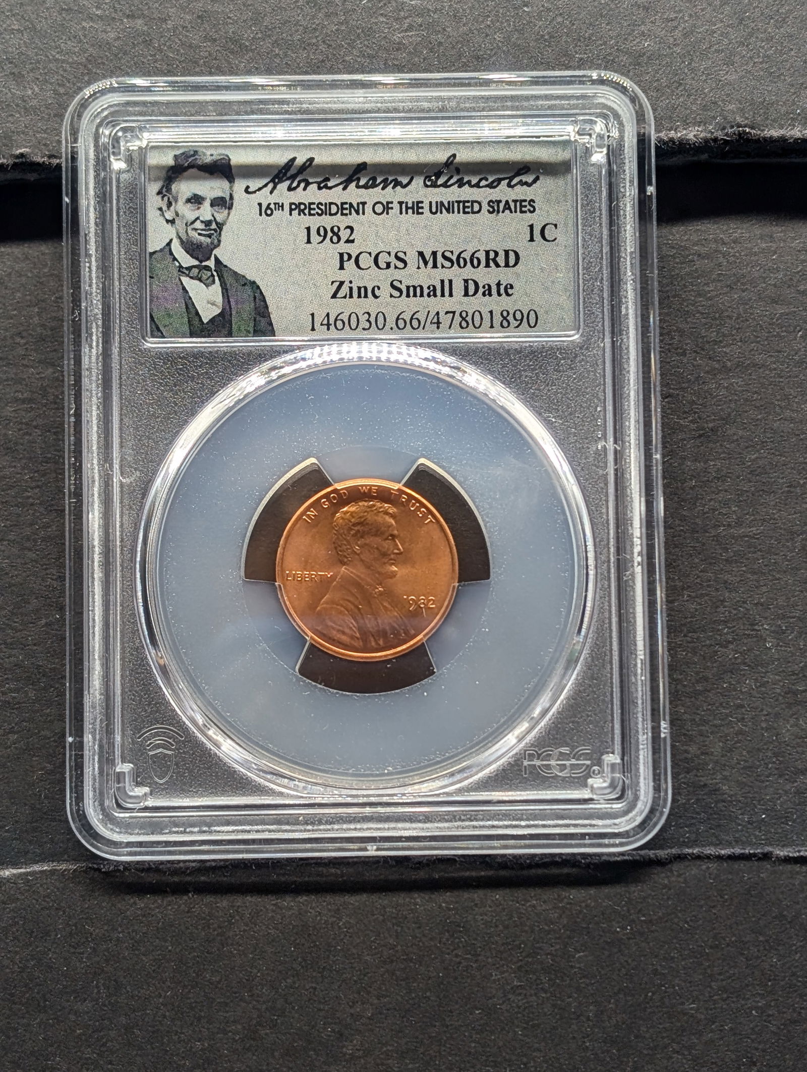 1982 Zinc Small Date Lincoln Memorial Cent - PCGS MS6 RD (1 of 4)