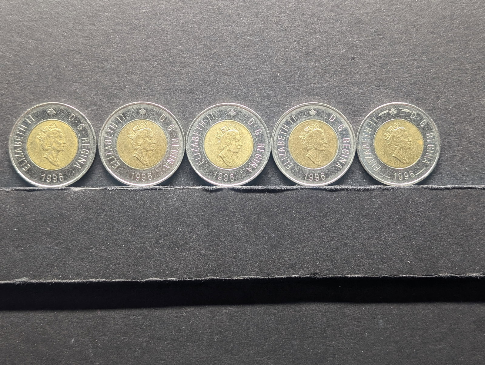 5 1996 Canadian Two Dollars: 5 1996 Canadian Two Dollars