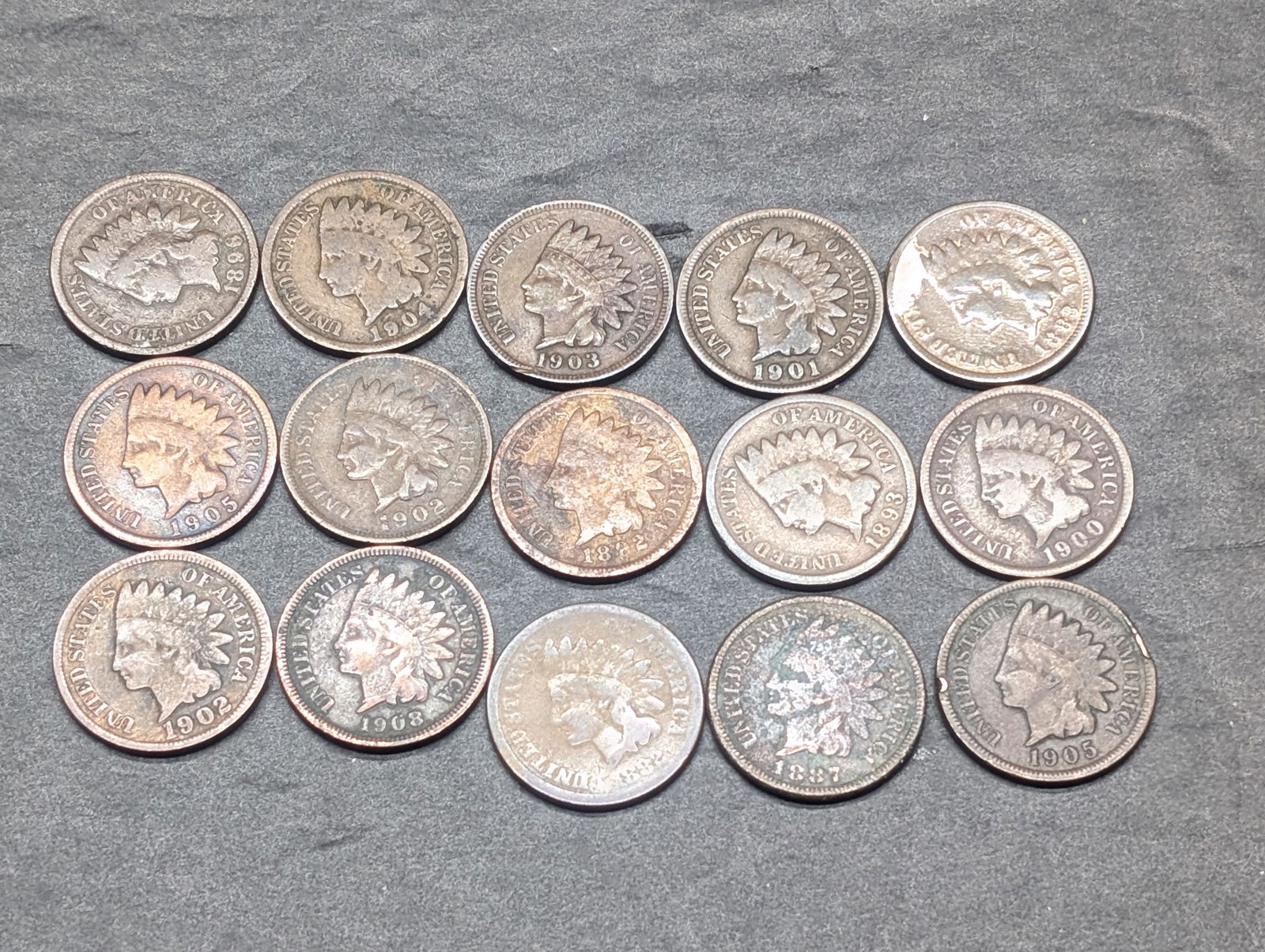 15 Assorted Indian Head Cents (1 of 6)