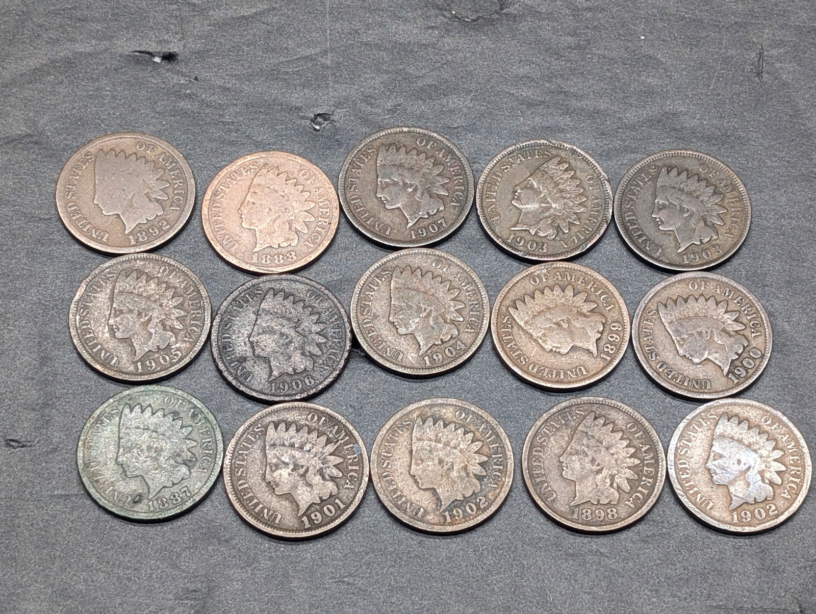 15 Assorted Indian Head Cents (1 of 5)
