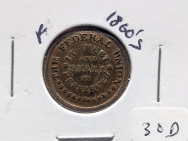1860's Civil War Token - "Army & Navy" - Rarely Seen