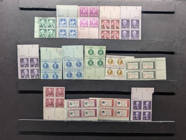 15 Plate Block Stamps- Mint, Never Hinged