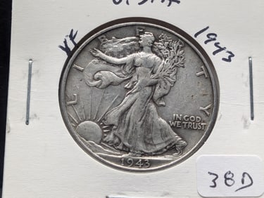 1943 Silver Walking Liberty Half Dollar - Better Grade - Nice Details